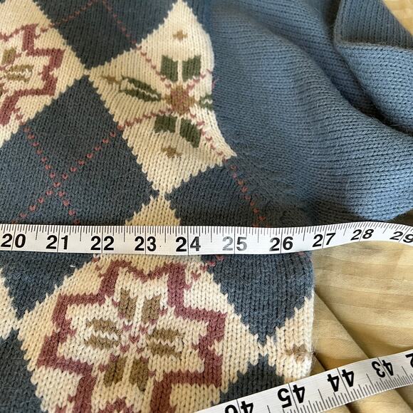 Vintage Alfred Dunner argyle fair isle pattern snowflake granny sweater 3X - Picture 5 of 8
